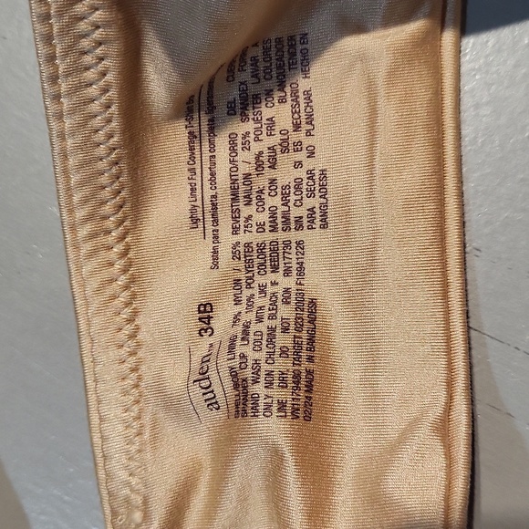AUDEN WOMEN'S BEIGE BRA.  34B/ NWT - Picture 8 of 8